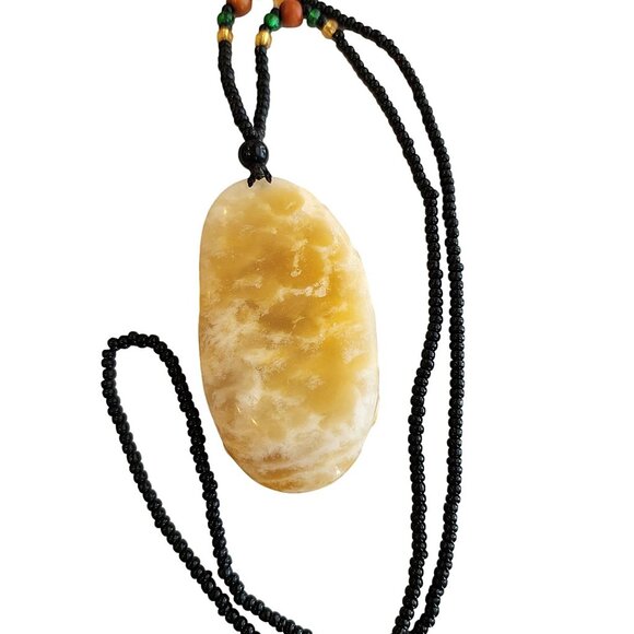 Fortune Rooster Medallion Pendant Made from Natural Jade. Hand-crafted Necklace - Picture 3 of 4